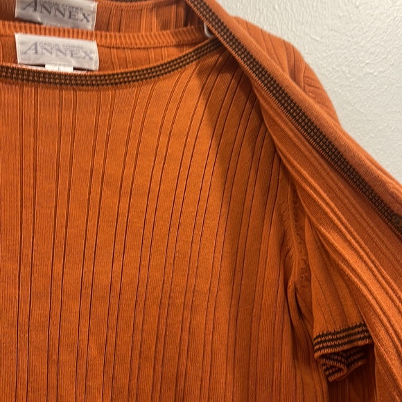 Vintage Retro Burnt Orange Annex Short Sleeve Top and Cover Up/Sweater - Picture 4 of 7